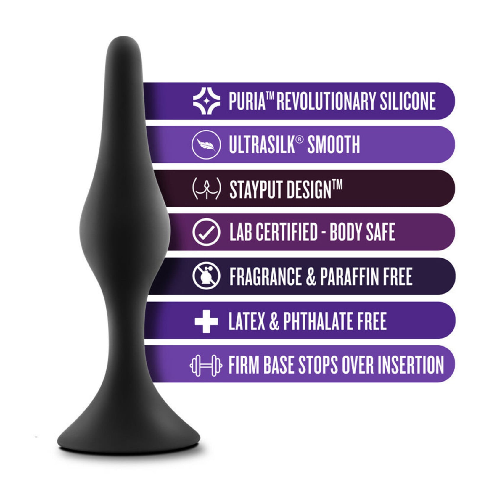 Blush Novelties Anal Adventures Platinum Silicone Beginner Plug Kit Black
