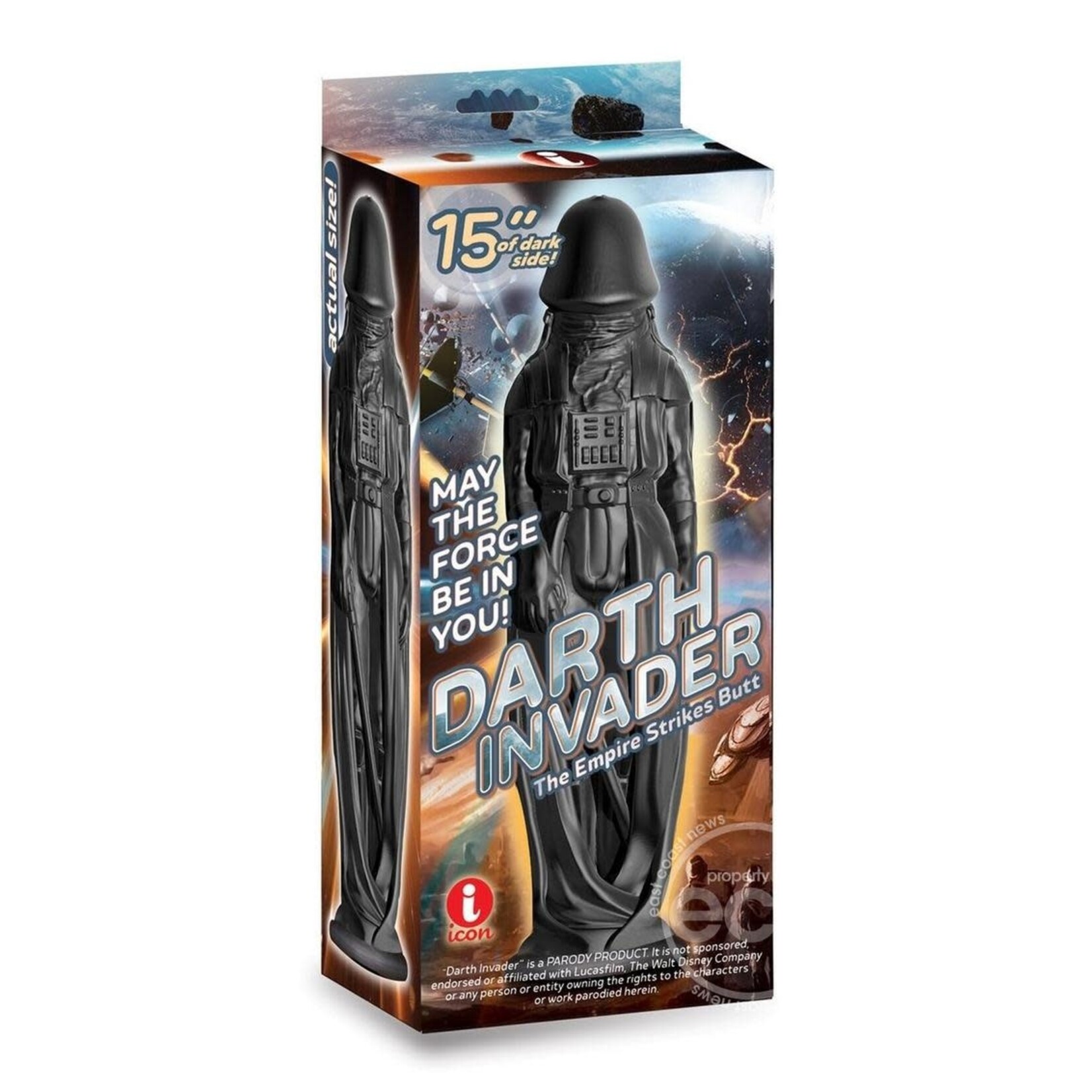 Icon Brands Darth Invader Massive Dildo 15in - Black