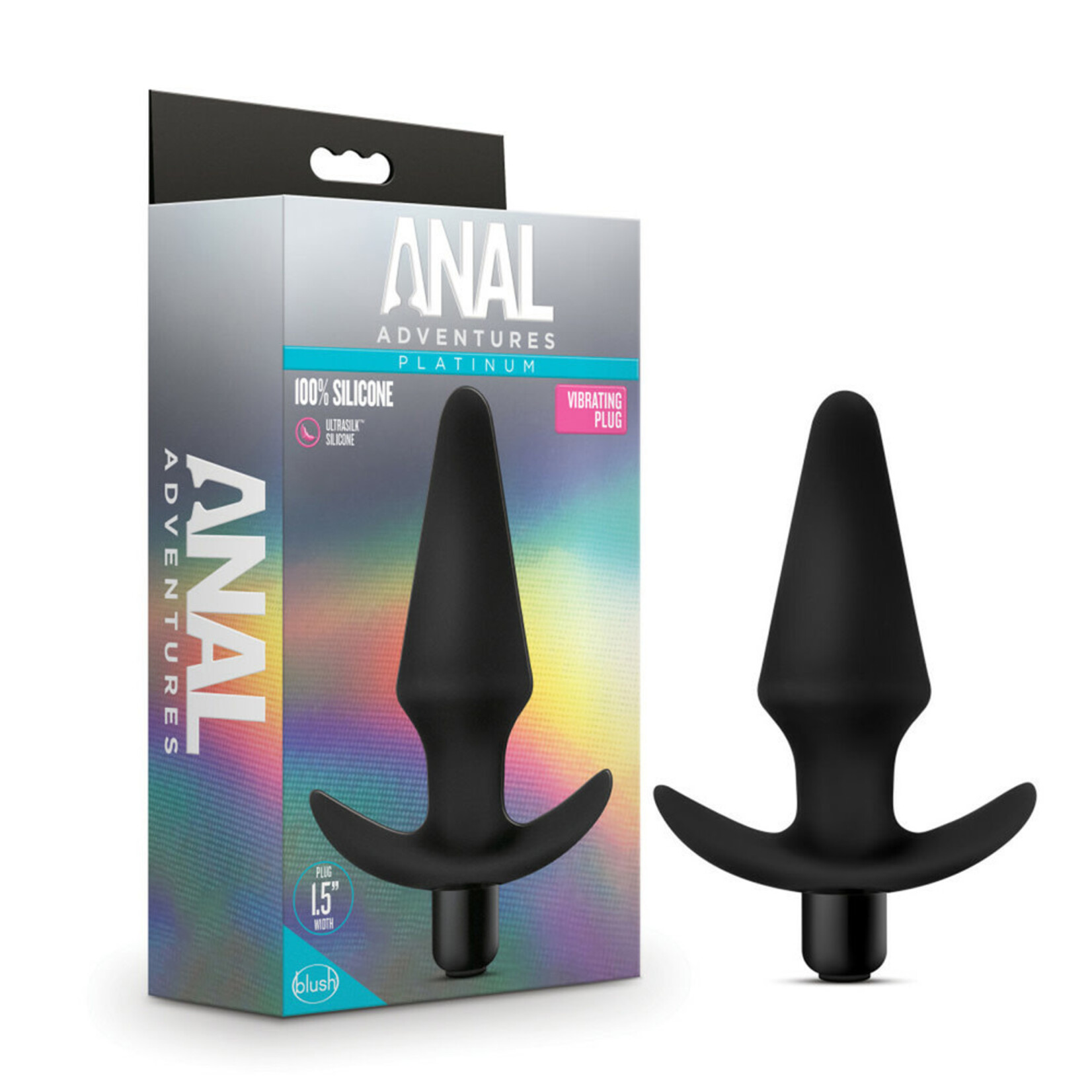 Blush Novelties Anal Adventures Platinum Silicone Vibrating Plug Black