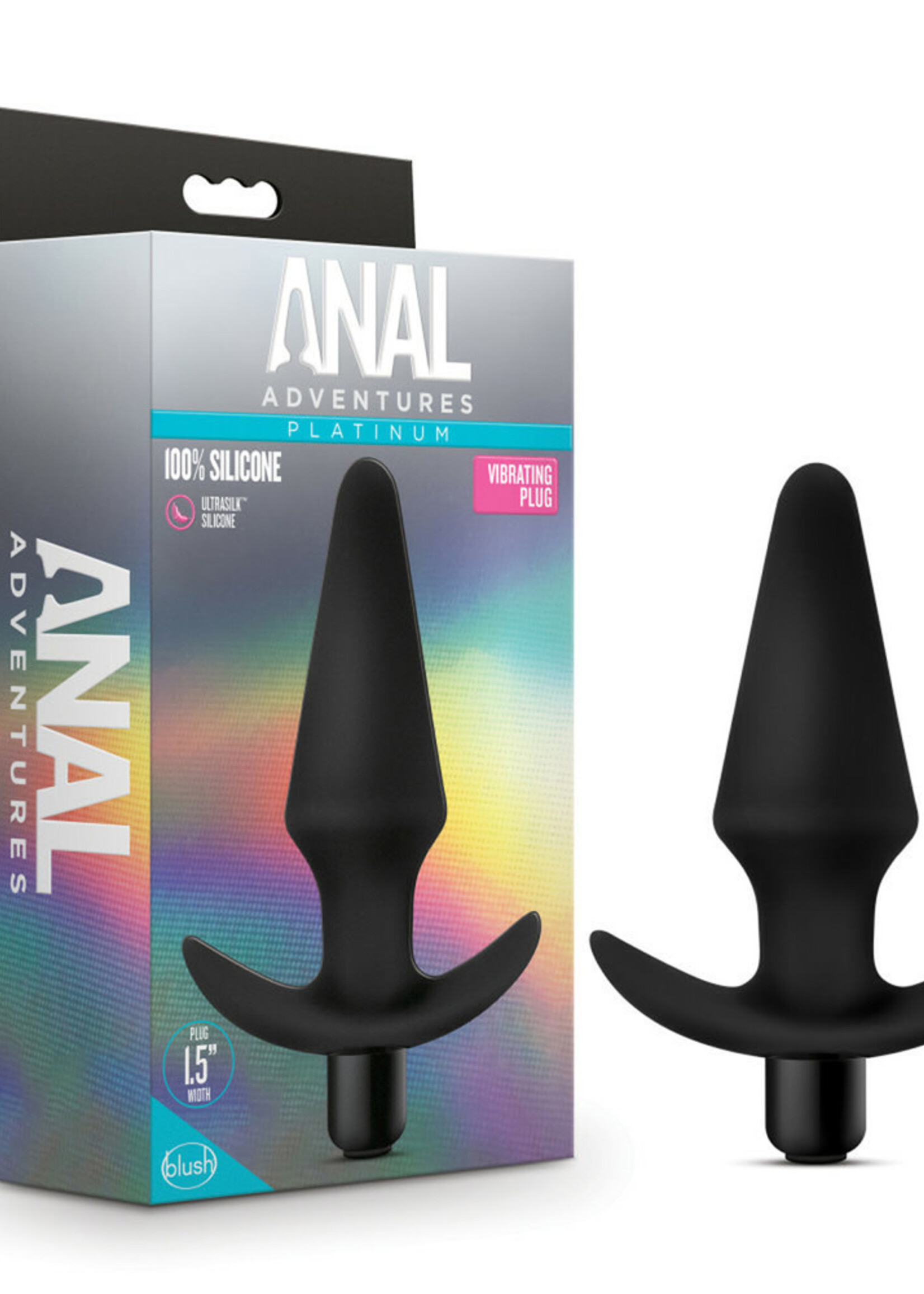 Blush Novelties Anal Adventures Platinum Silicone Vibrating Plug Black