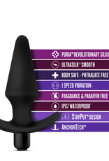 Blush Novelties Anal Adventures Platinum Silicone Vibrating Plug Black