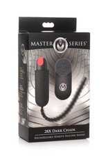 XR Brands Master Series 28x Dark Chain Rechargeable Remote Silicone Sound - Black