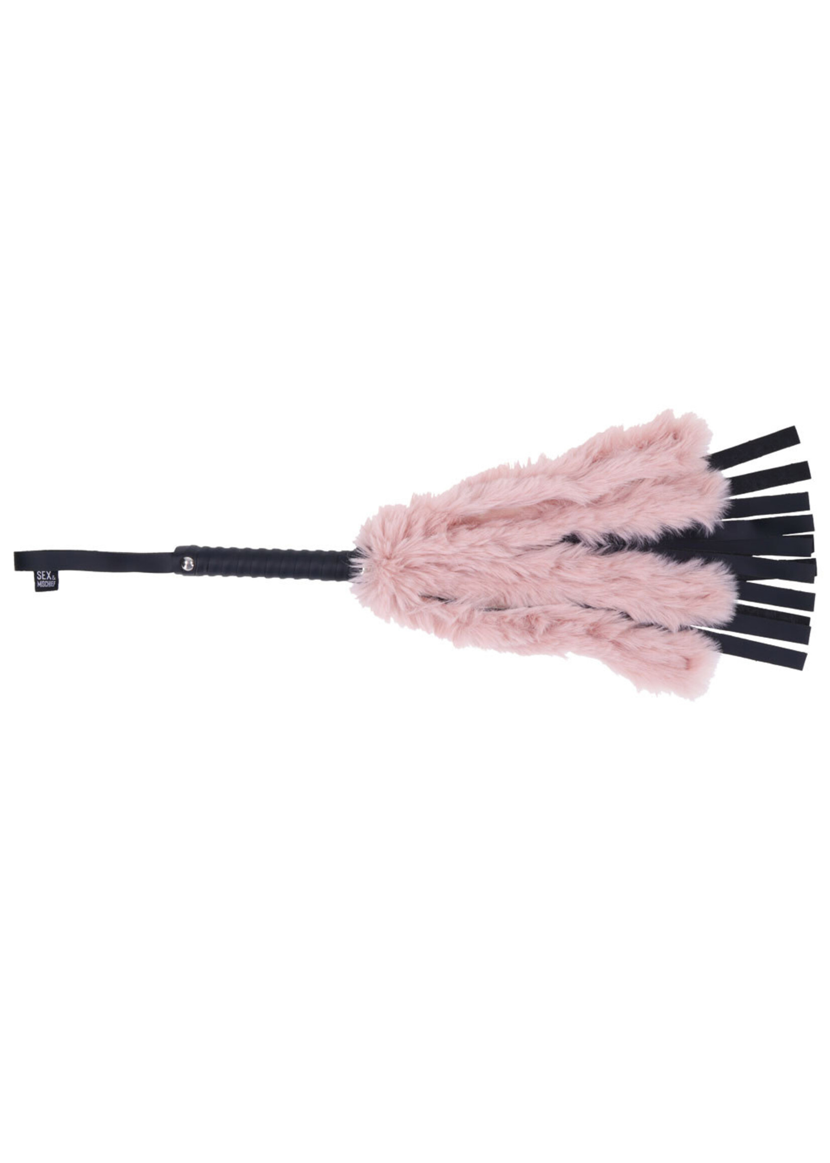 Sportsheets Brat Faux Fur Flogger - Pink/black
