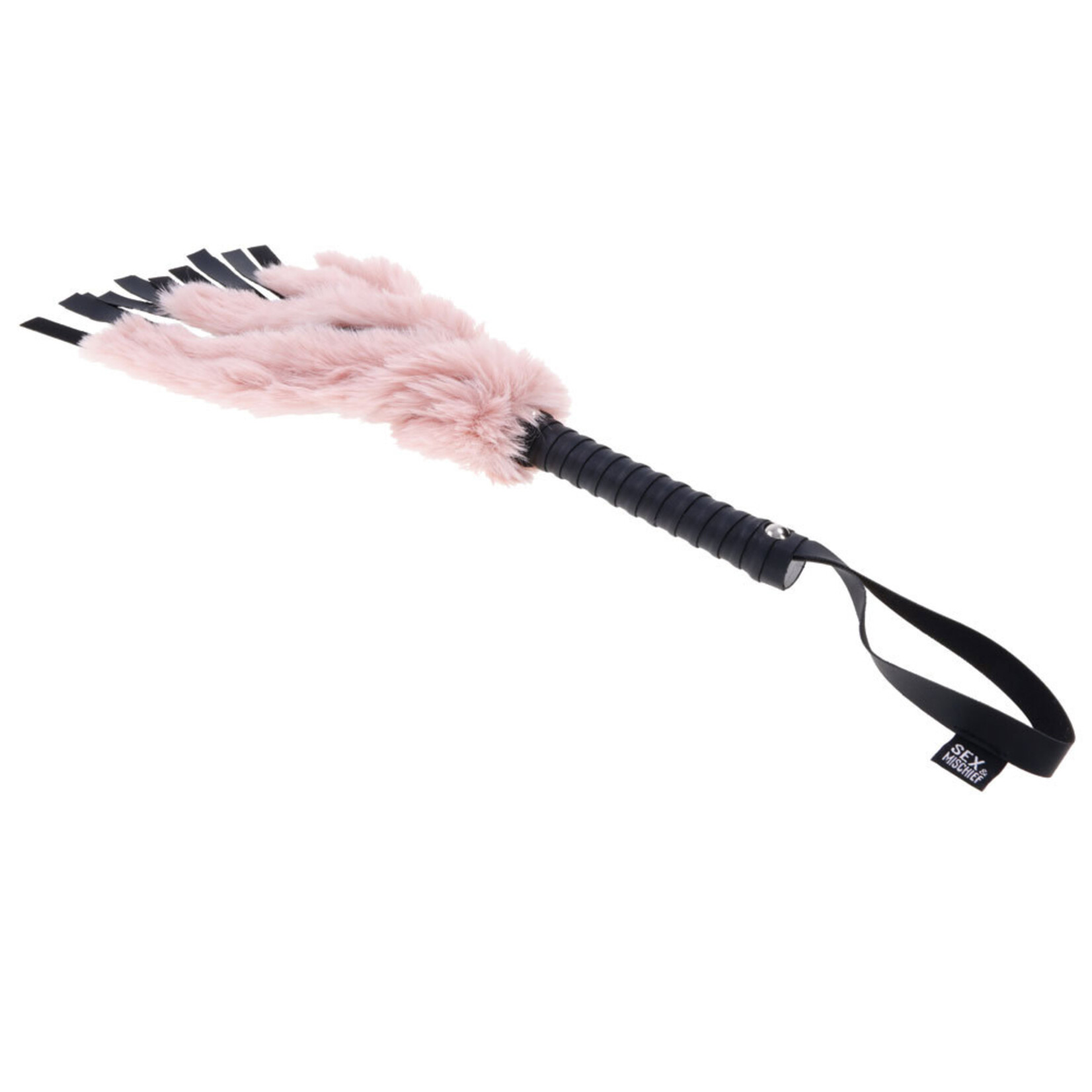 Sportsheets Brat Faux Fur Flogger - Pink/black