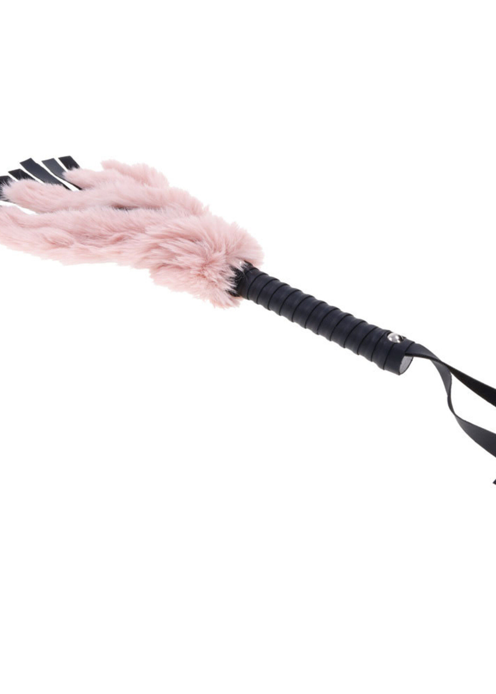Sportsheets Brat Faux Fur Flogger - Pink/black