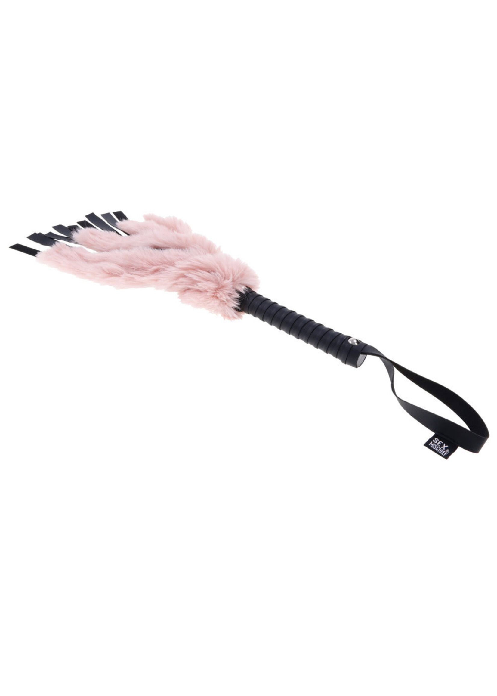 Sportsheets Brat Faux Fur Flogger - Pink/black
