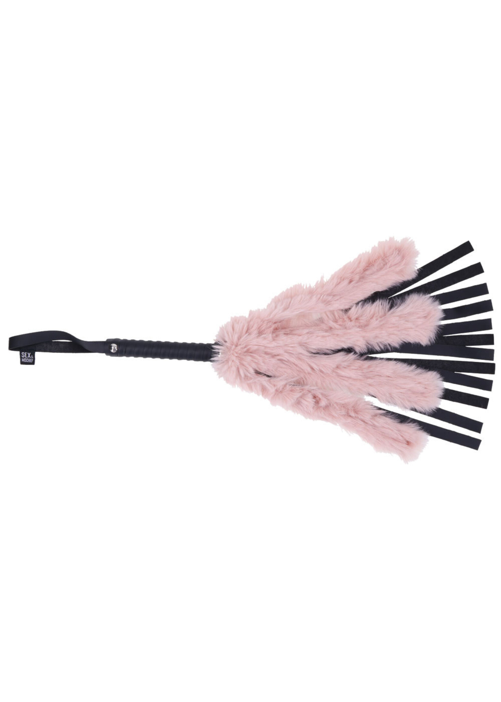 Sportsheets Brat Faux Fur Flogger - Pink/black
