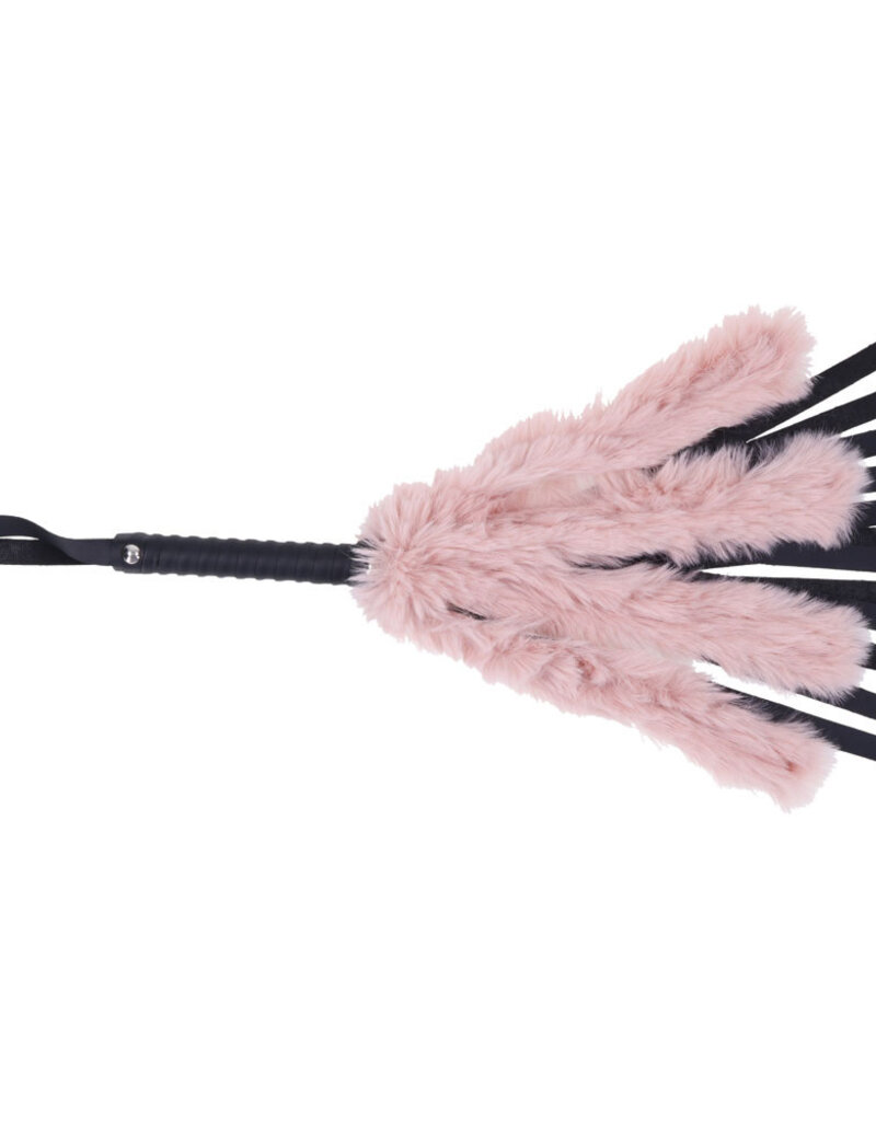 Sportsheets Brat Faux Fur Flogger - Pink/black