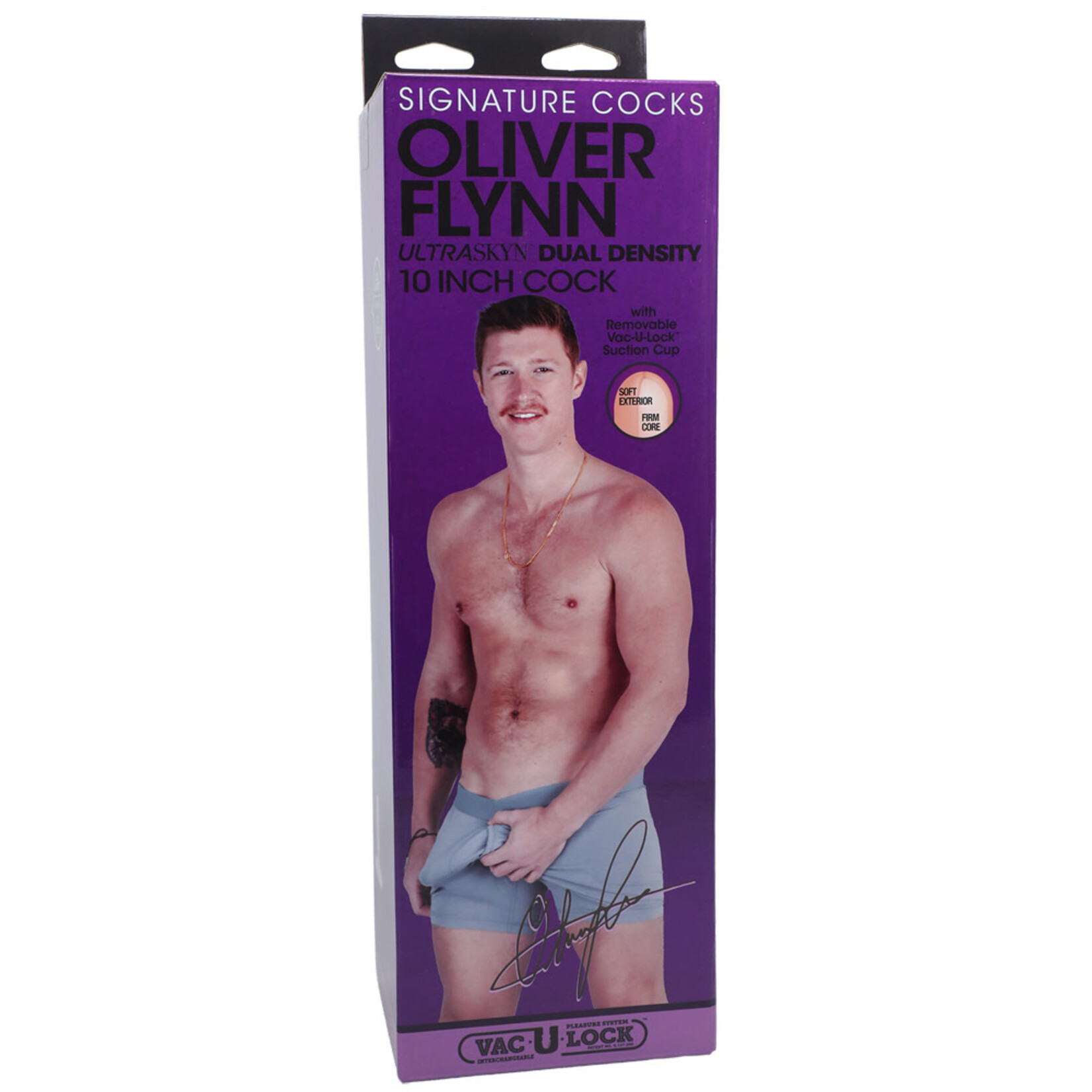 Doc Johnson Signature Cocks Oliver Flynn 10" Ultraskyn Cock With Removable Vac-U-Lock Suction Cup Vanilla