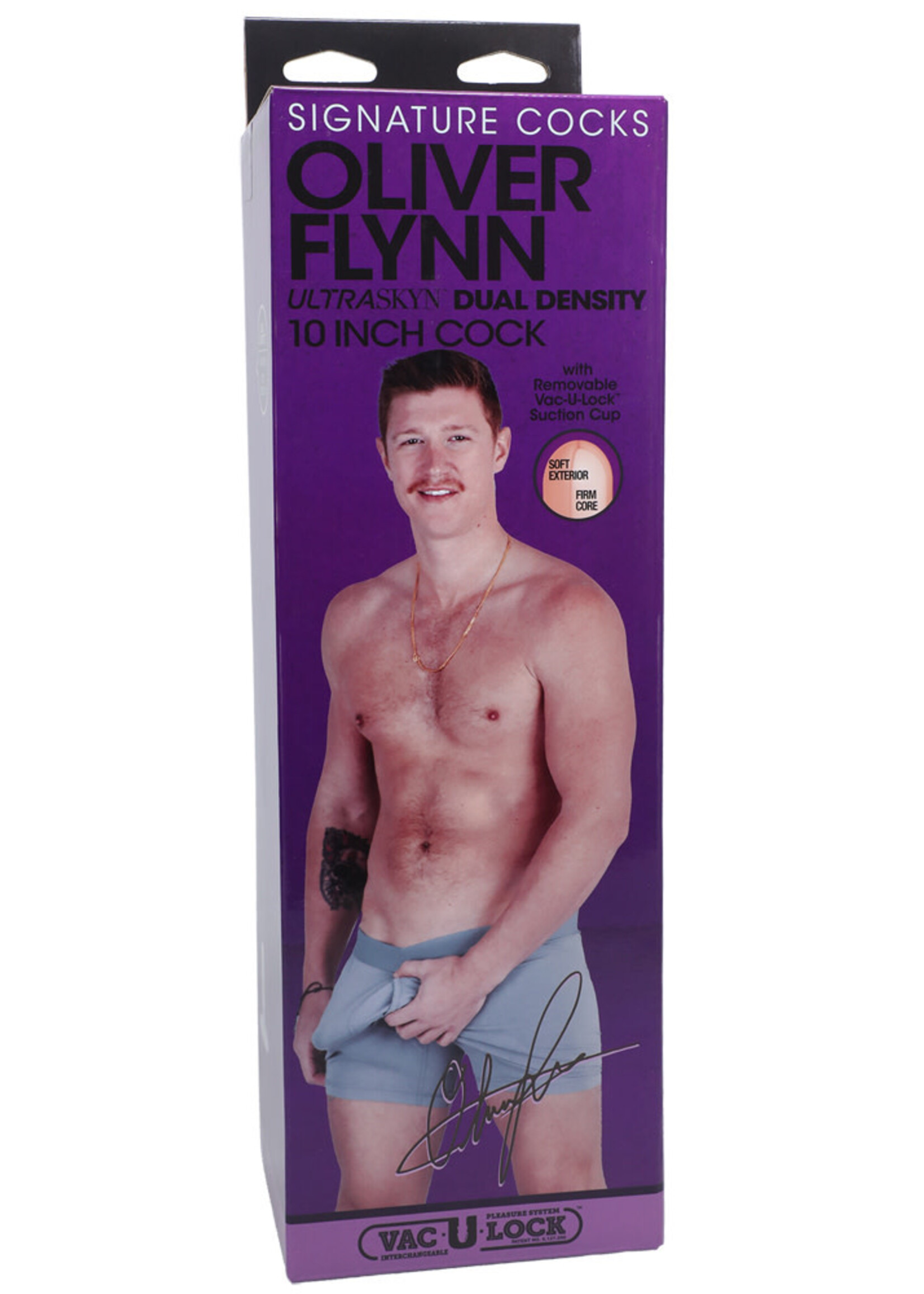 Doc Johnson Signature Cocks Oliver Flynn 10" Ultraskyn Cock With Removable Vac-U-Lock Suction Cup Vanilla