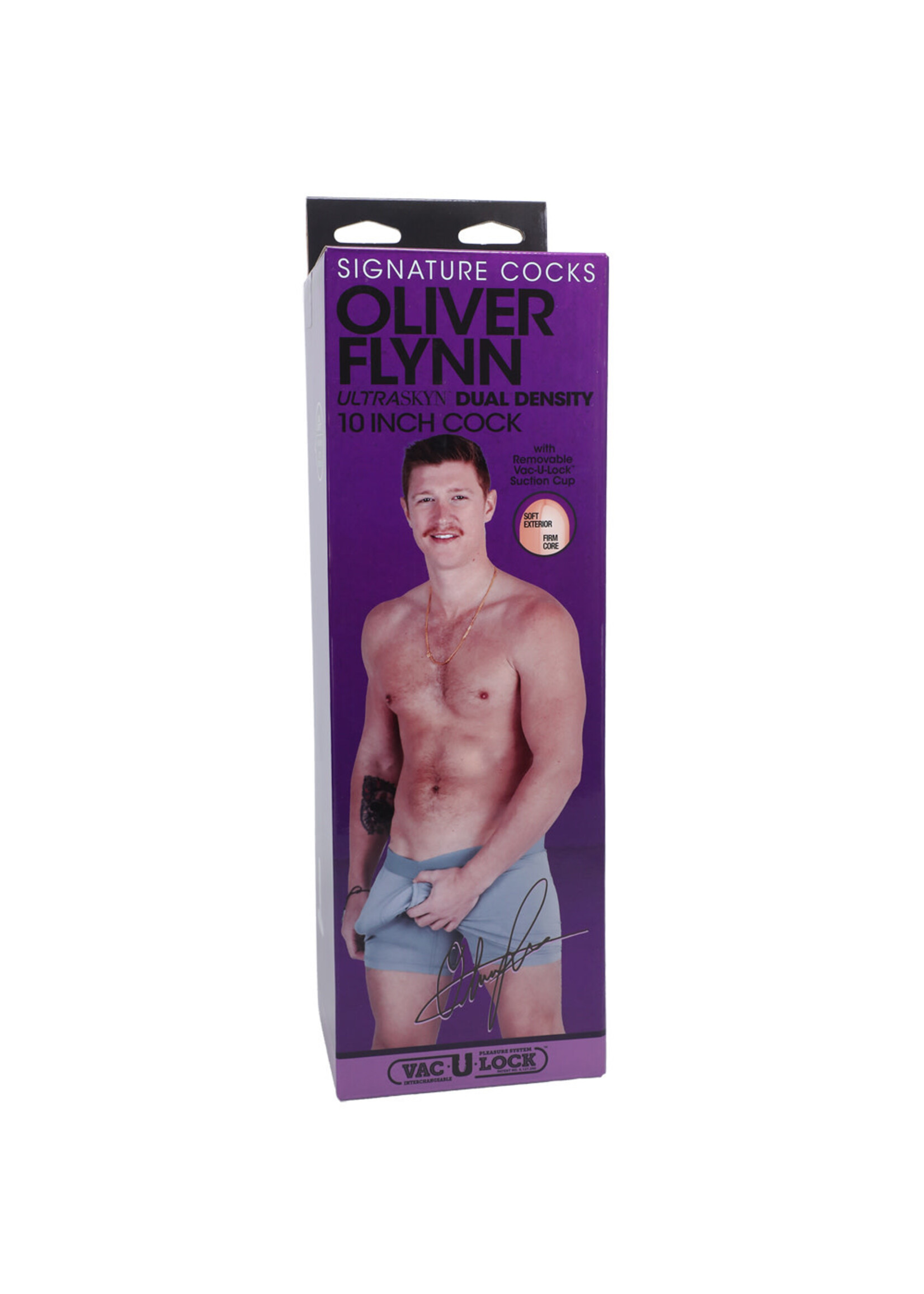 Doc Johnson Signature Cocks Oliver Flynn 10" Ultraskyn Cock With Removable Vac-U-Lock Suction Cup Vanilla