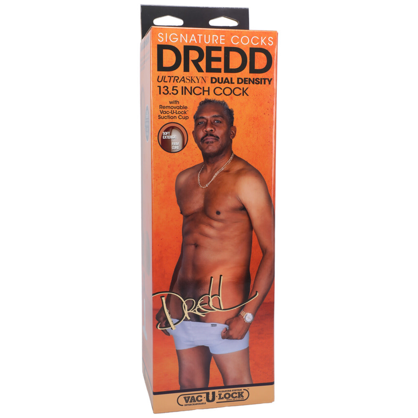 Doc Johnson Signature Cocks Dredd 13.5" Ultraskyn Cock With Removable Vac-U-Lock Suction Cup Chocolate