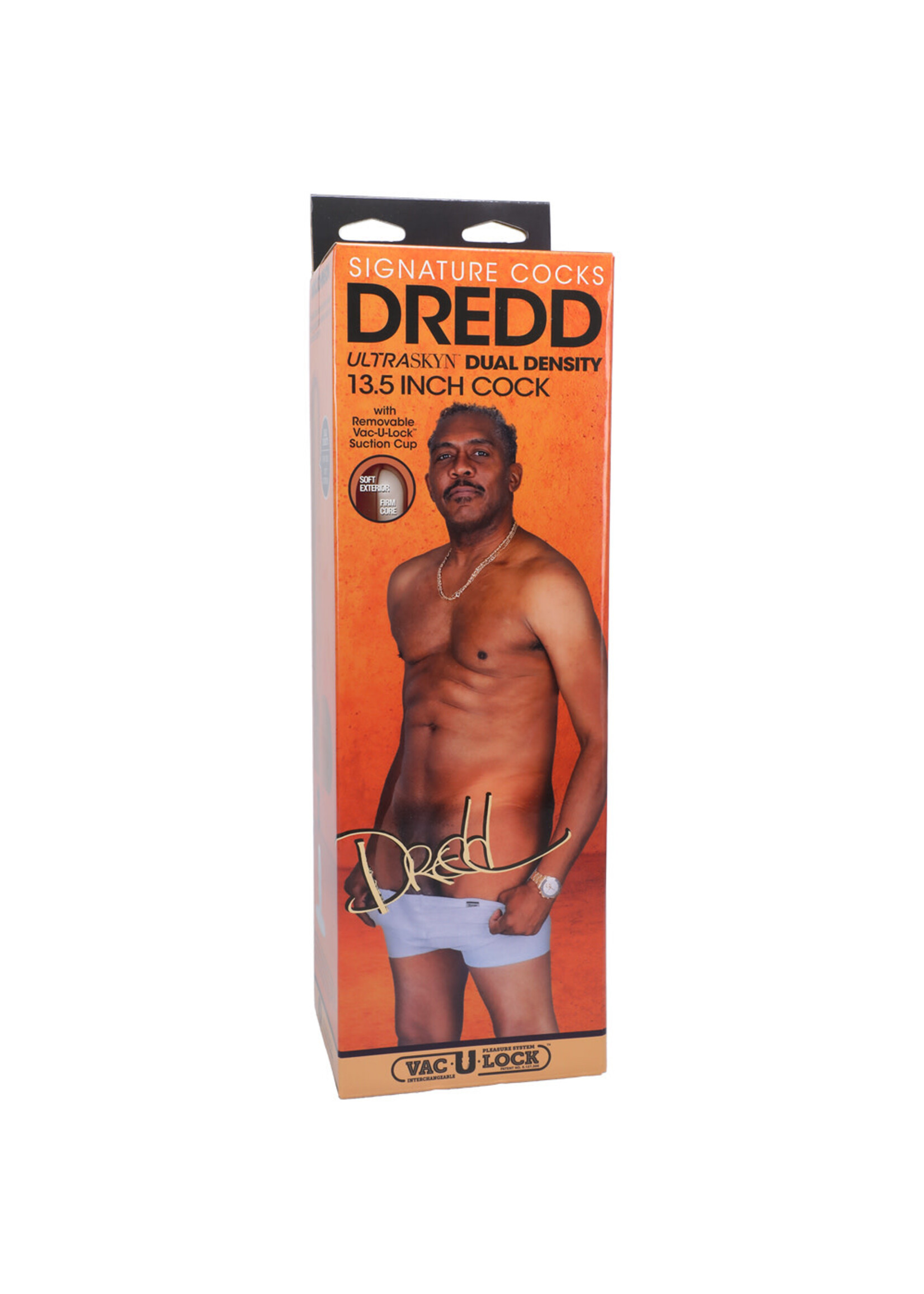 Doc Johnson Signature Cocks Dredd 13.5" Ultraskyn Cock With Removable Vac-U-Lock Suction Cup Chocolate