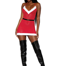 Dreamgirl Santa Baby Chemise - One Size - Lipstick Red