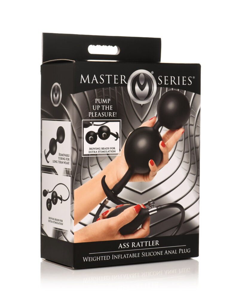 XR Brands Master Series Master Series Ass Rattler Weighted Inflatable Silicone Anal Plug