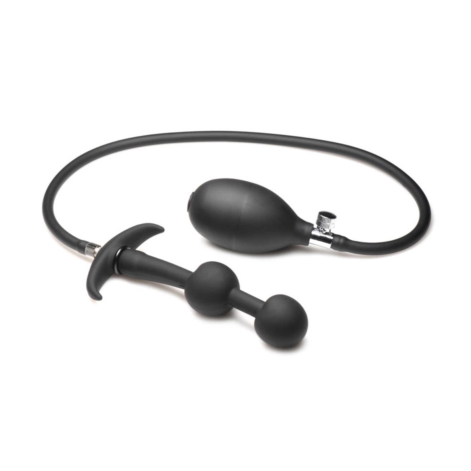 XR Brands Master Series Master Series Ass Rattler Weighted Inflatable Silicone Anal Plug