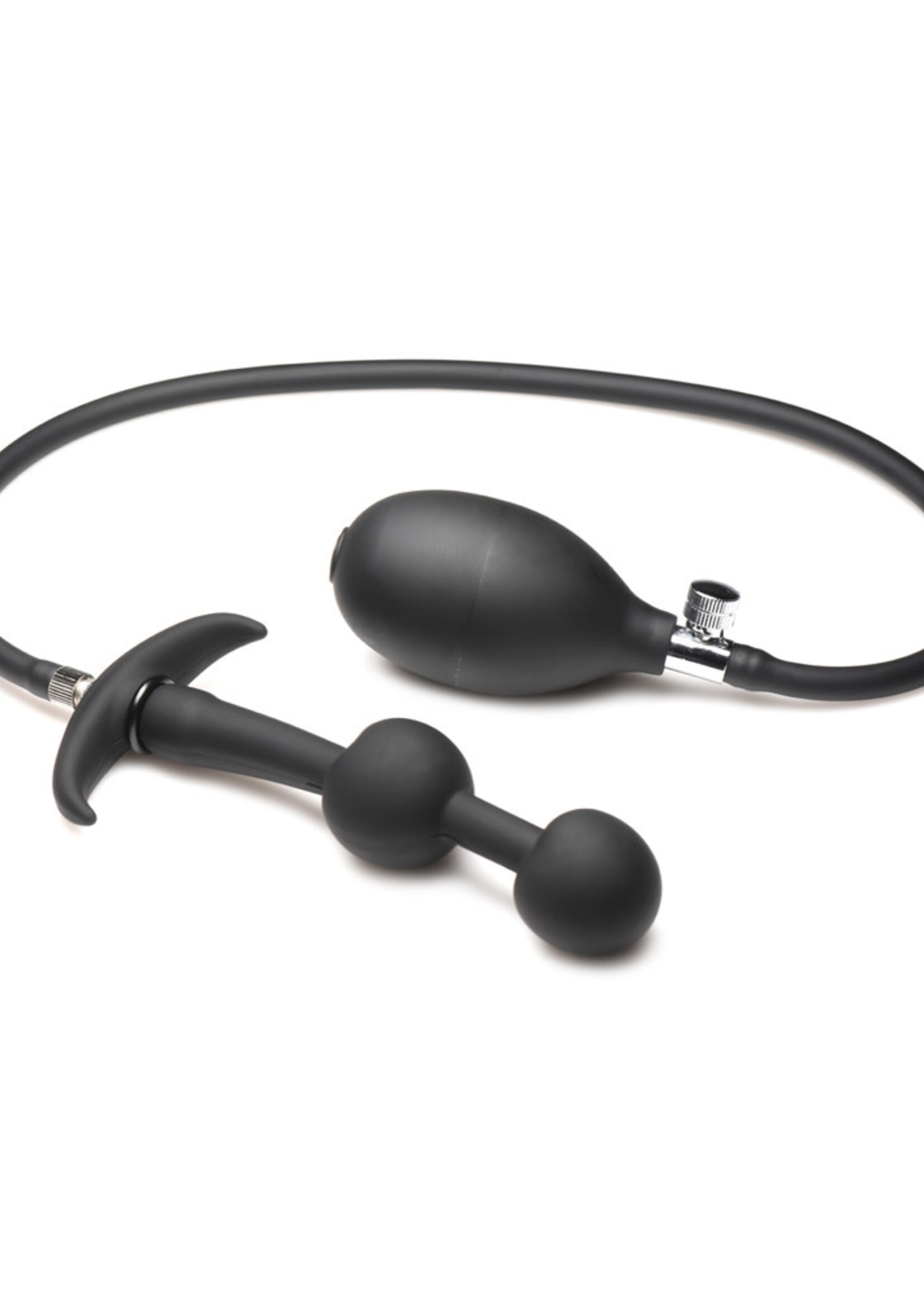 XR Brands Master Series Master Series Ass Rattler Weighted Inflatable Silicone Anal Plug