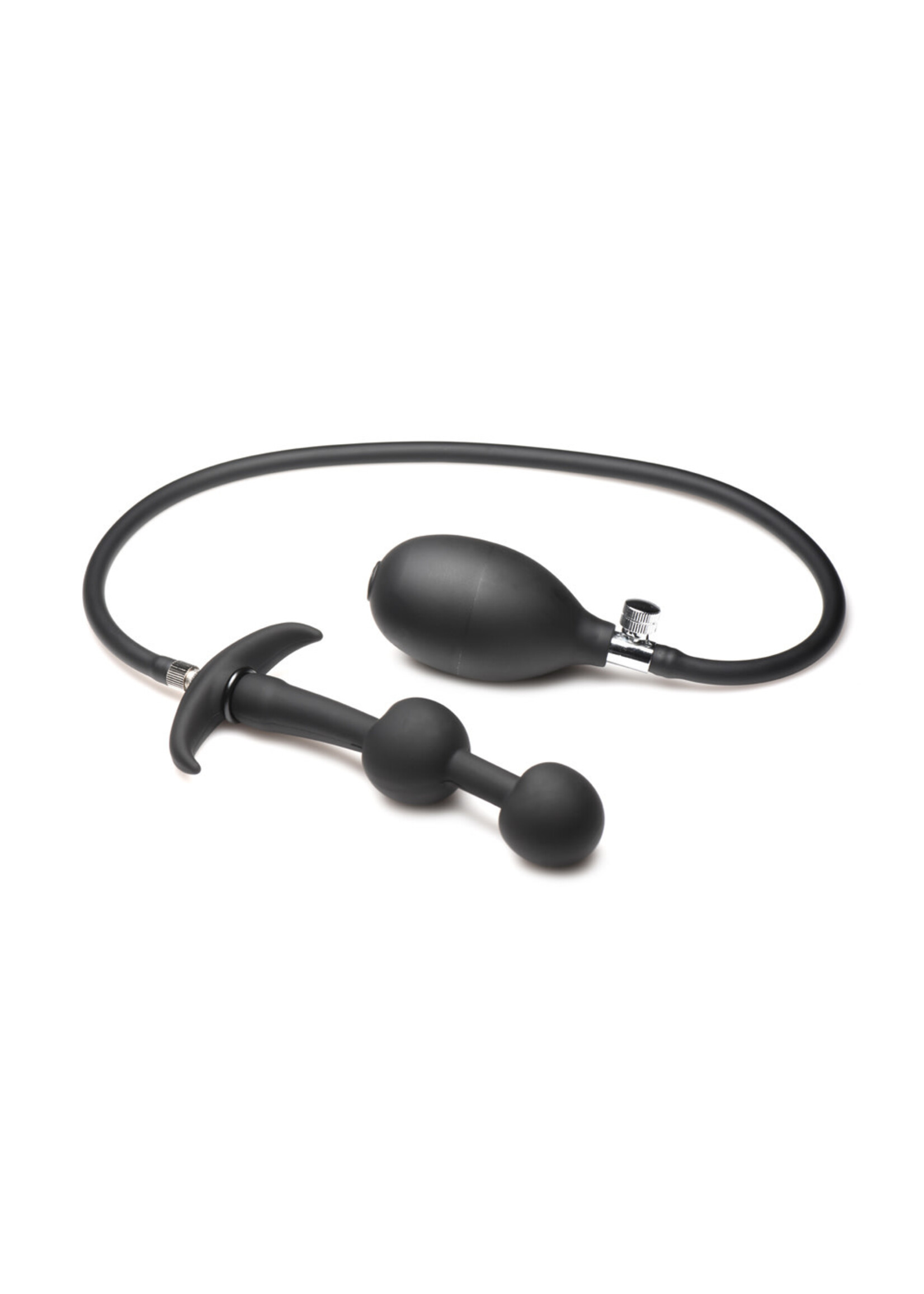 XR Brands Master Series Master Series Ass Rattler Weighted Inflatable Silicone Anal Plug