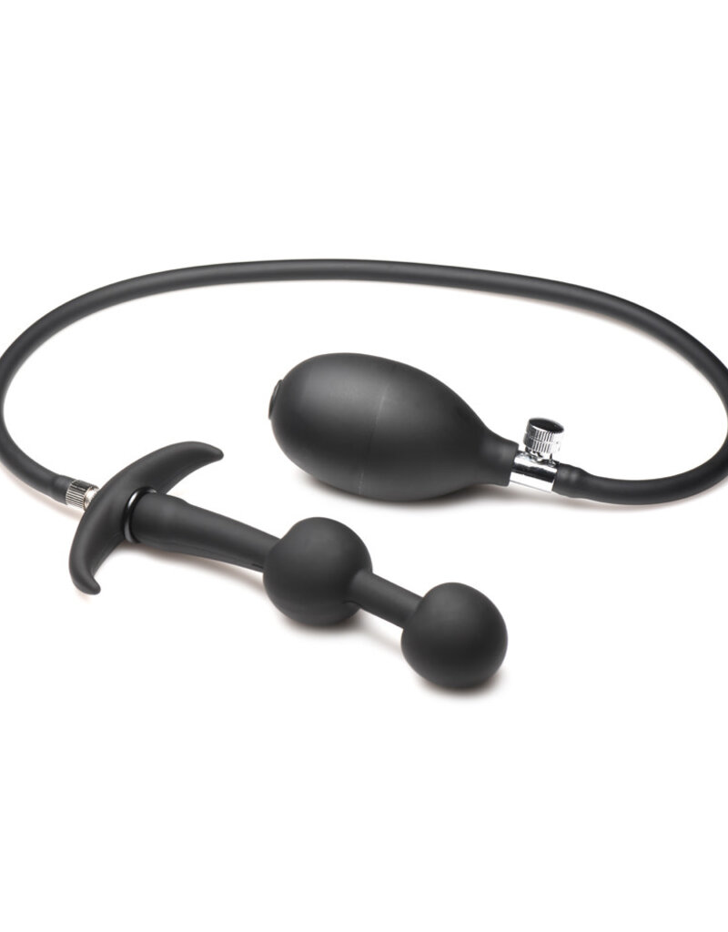 XR Brands Master Series Master Series Ass Rattler Weighted Inflatable Silicone Anal Plug