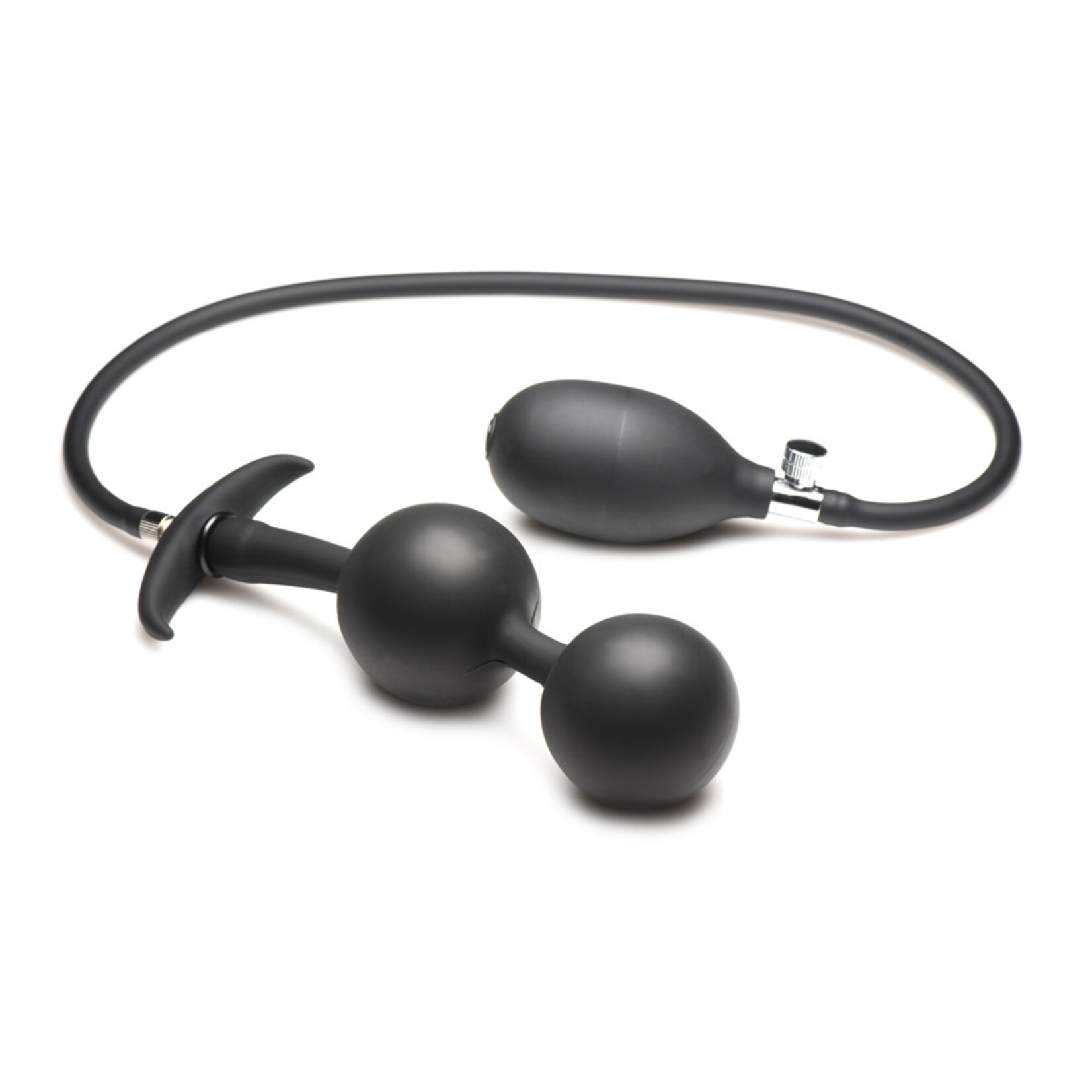 XR Brands Master Series Master Series Ass Rattler Weighted Inflatable Silicone Anal Plug