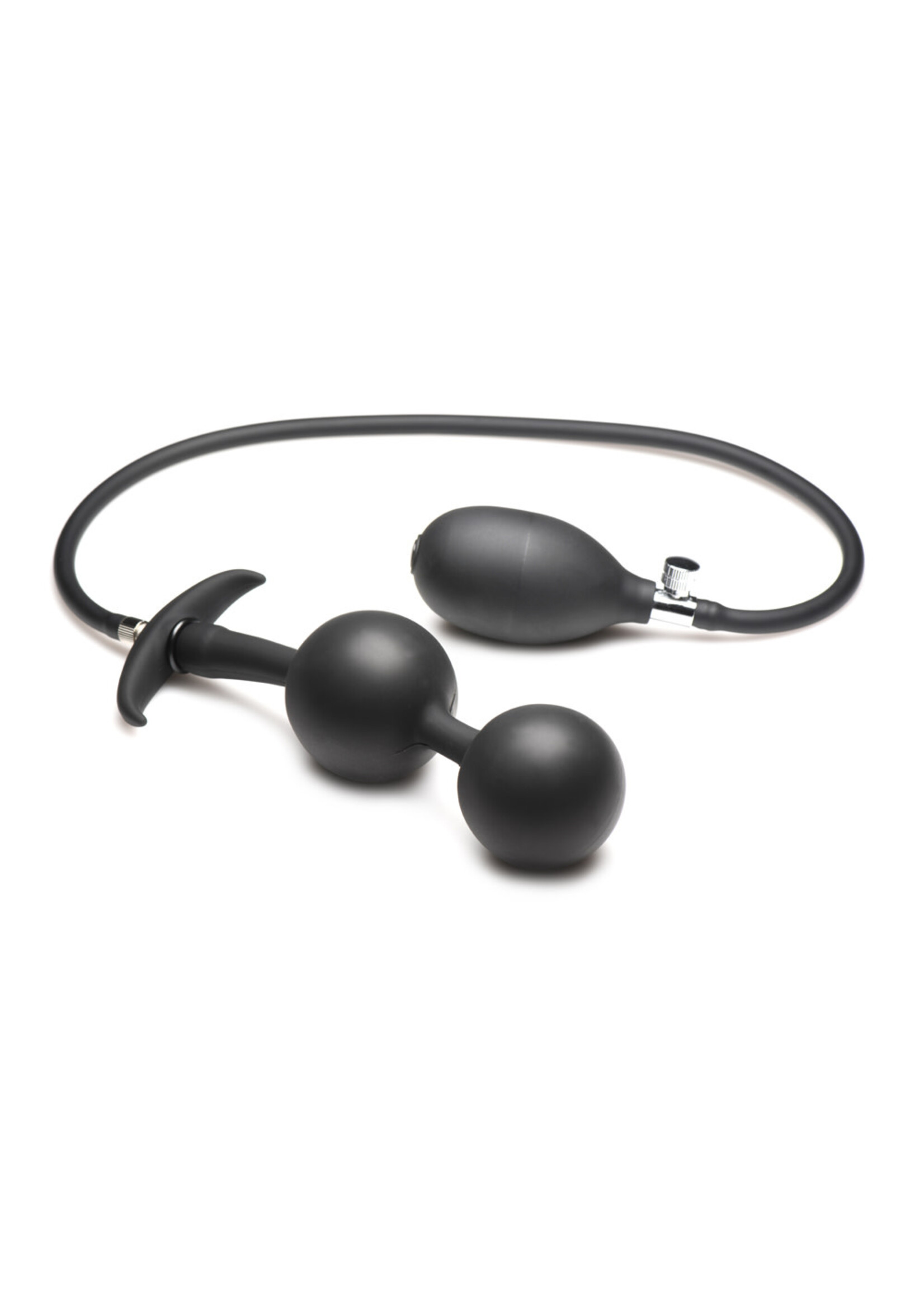 XR Brands Master Series Master Series Ass Rattler Weighted Inflatable Silicone Anal Plug