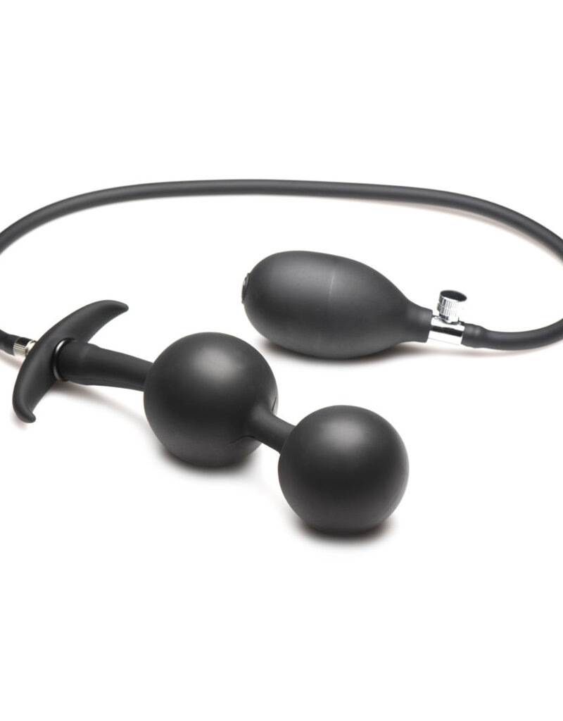 XR Brands Master Series Master Series Ass Rattler Weighted Inflatable Silicone Anal Plug