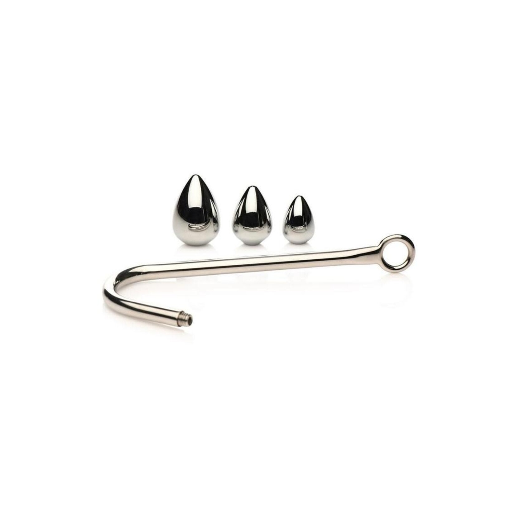 XR Brands Master Series Master Series Anal Hook Trainer with 3 Plugs - Stainless Steel