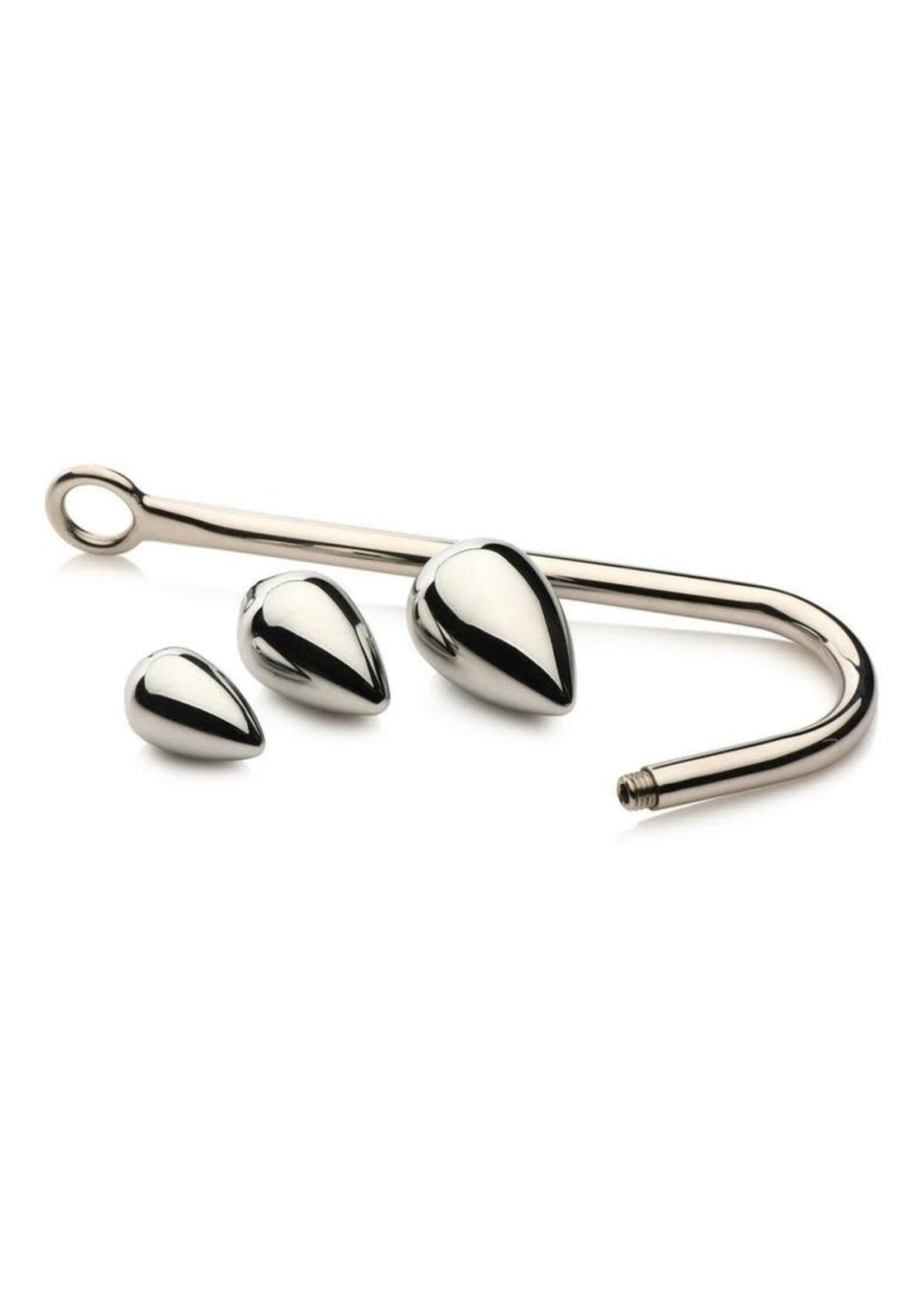 XR Brands Master Series Master Series Anal Hook Trainer with 3 Plugs - Stainless Steel
