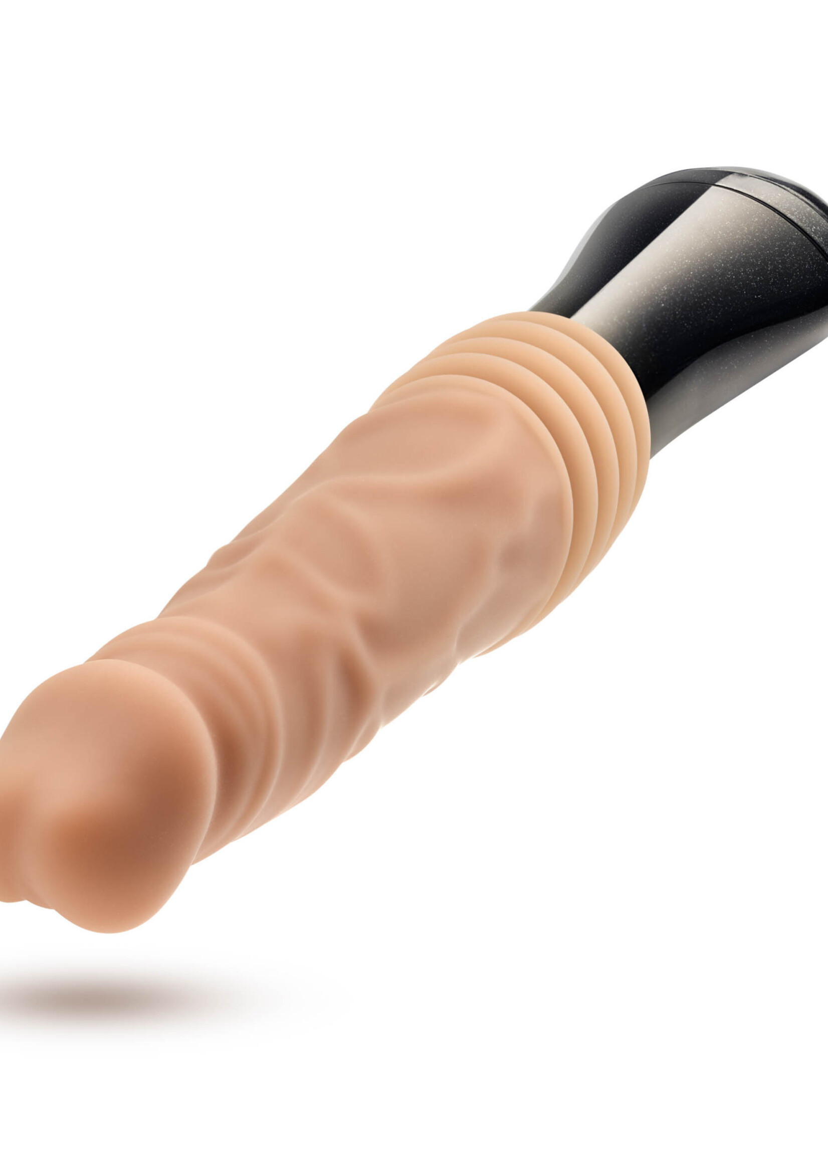 Blush Novelties Dr. Skin Silicone - Dr. Knight - Thrusting Gyrating Vibrating Dildo - Beige