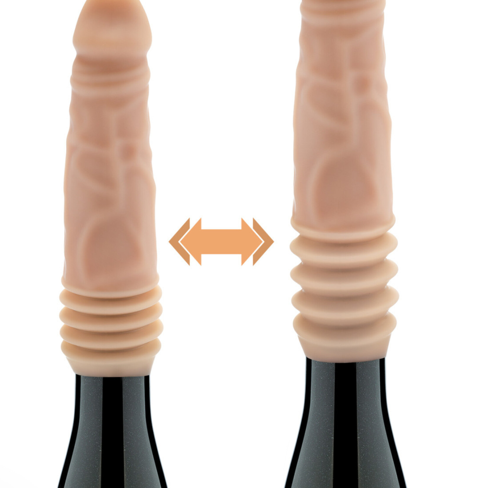Blush Novelties Dr. Skin Silicone - Dr. Knight - Thrusting Gyrating Vibrating Dildo - Beige