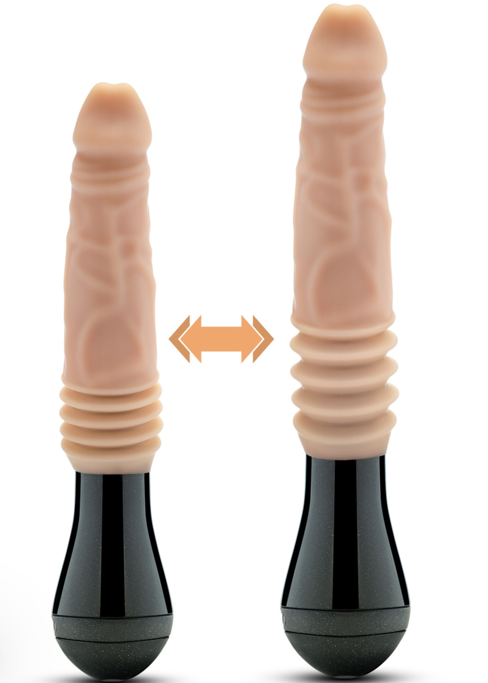 Blush Novelties Dr. Skin Silicone - Dr. Knight - Thrusting Gyrating Vibrating Dildo - Beige