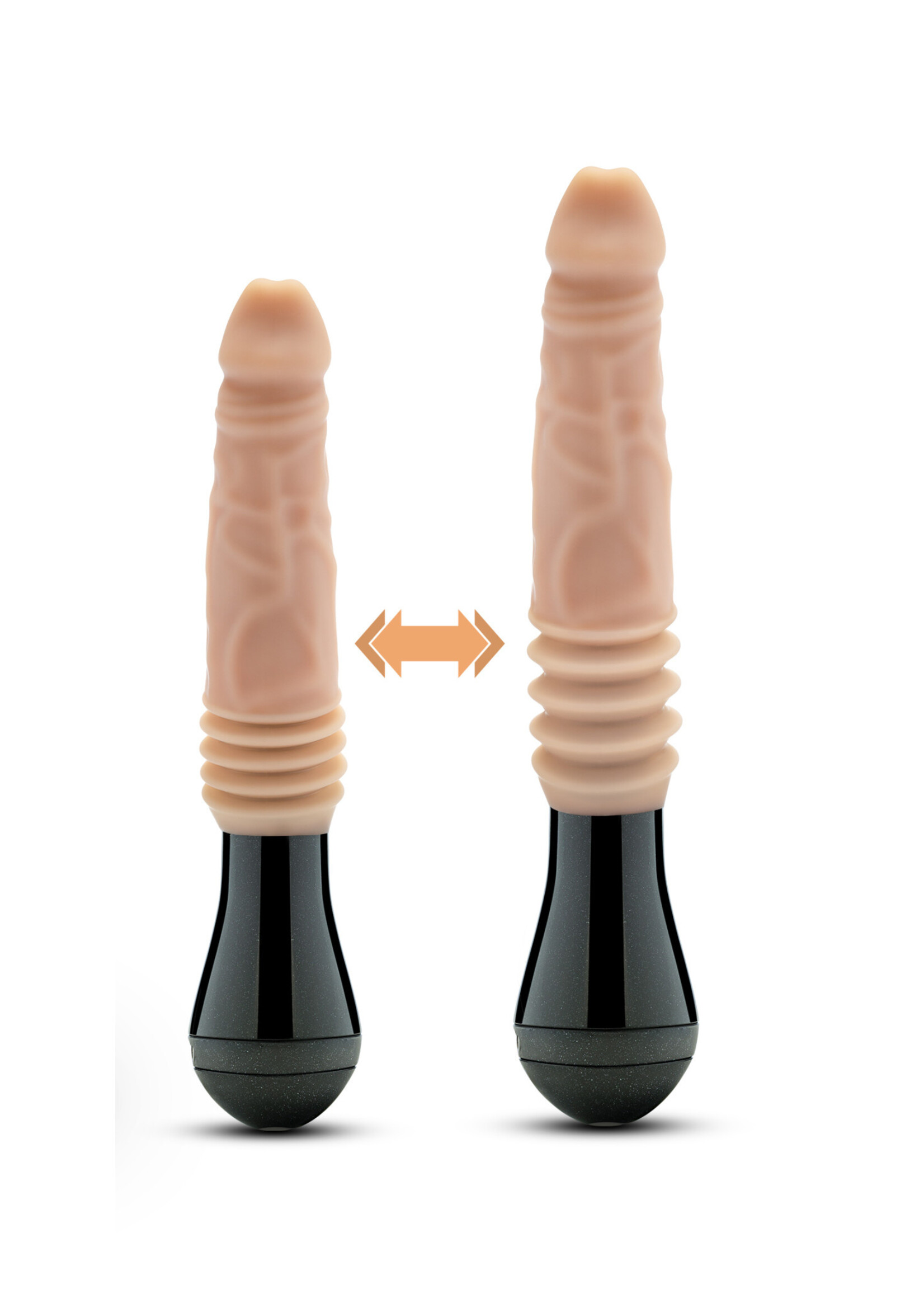 Blush Novelties Dr. Skin Silicone - Dr. Knight - Thrusting Gyrating Vibrating Dildo - Beige