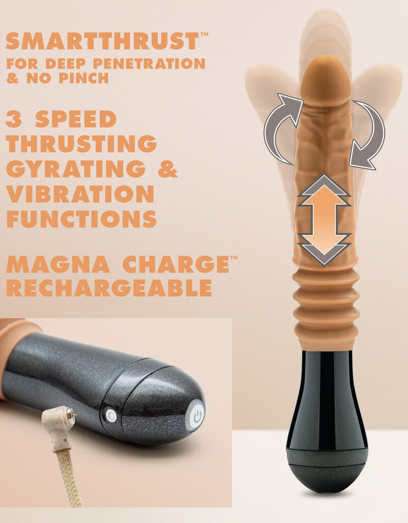 Blush Novelties Dr. Skin Silicone - Dr. Arthur - Thrusting Gyrating Vibrating Dildo - Tan