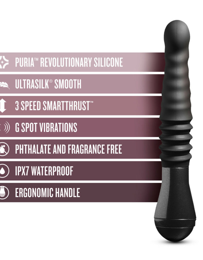 Blush Novelties Temptasia Lazarus Rechargeable Silicone Thrusting Dildo - Black