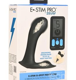 XR Brands Zeus Electrosex Zeus ZS E-Stim Pro Rechargeable Silicone Panty Vibe with Remote Control - Black
