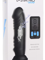 XR Brands Zeus Electrosex Zeus Vibrating & E-Stim Rechargeable Silicone Dildo With Remote Control 7.9in- Black
