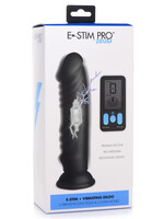 XR Brands Zeus Electrosex Zeus Vibrating & E-Stim Rechargeable Silicone Dildo With Remote Control 7.9in- Black