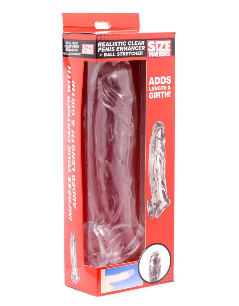 XR Brands Size Matters Realistic Clear Penis Enhancer and Ball Stretcher