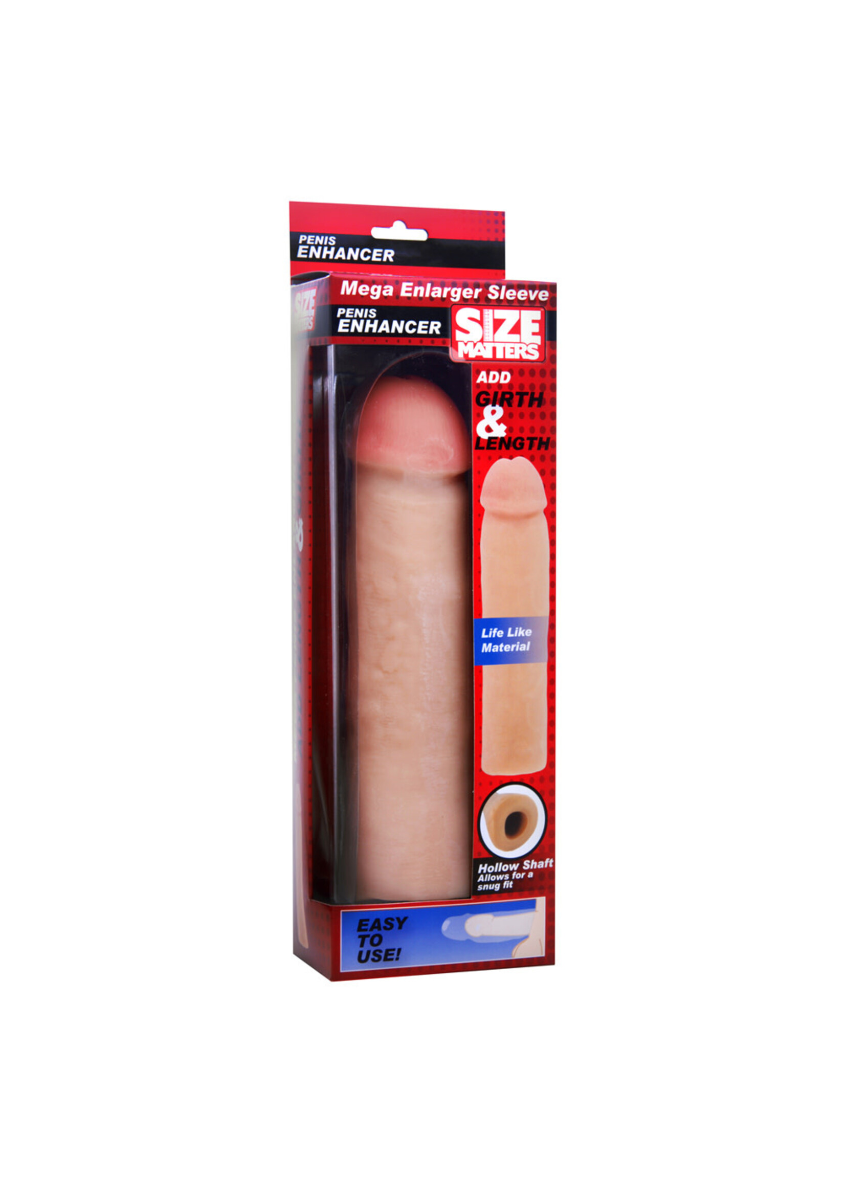 XR Brands Size Matters Size Matters Mega Enlarger Penis Enhancer Sleeve Flesh