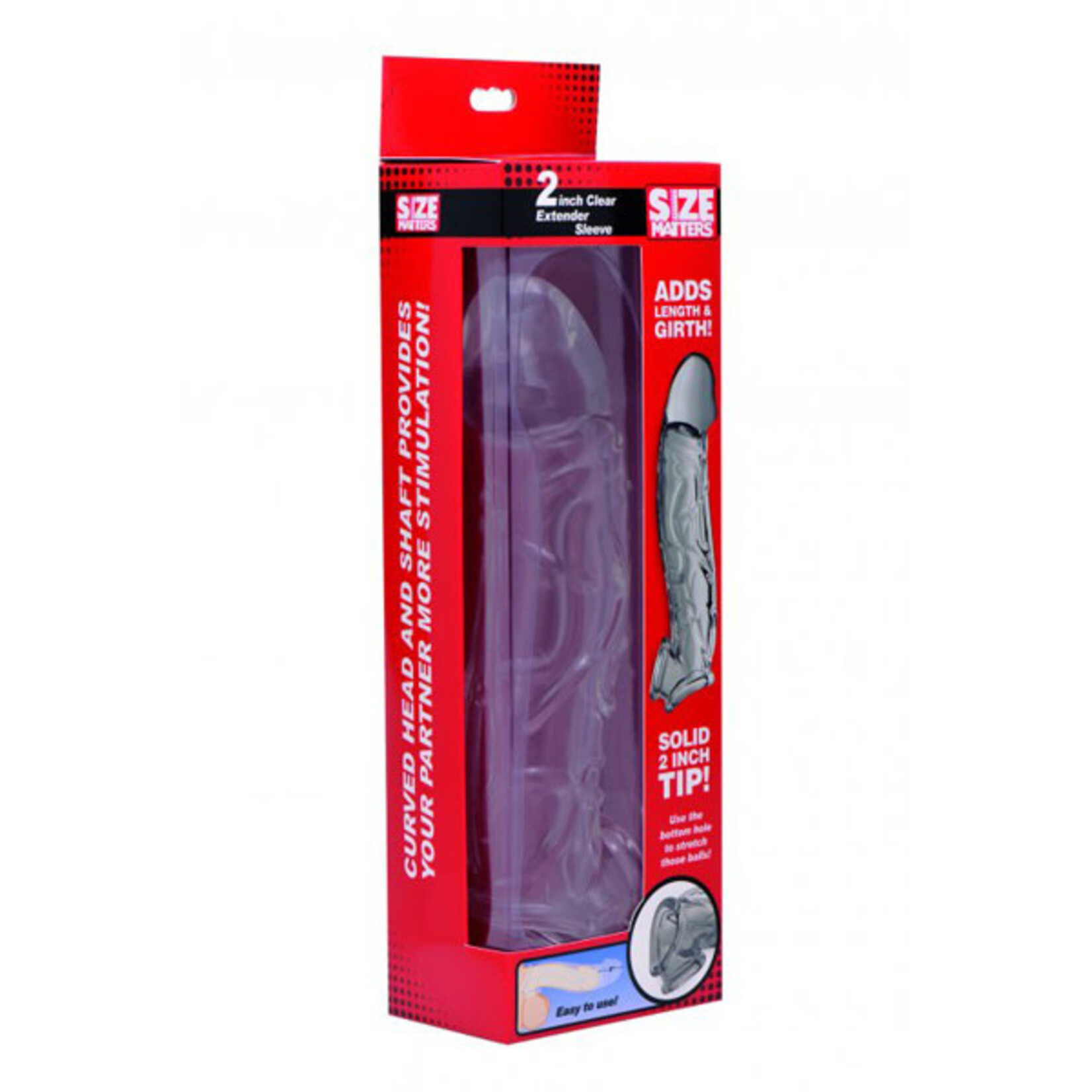 XR Brands Size Matters Size Matters Penis Extender Sleeve 2in - Clear