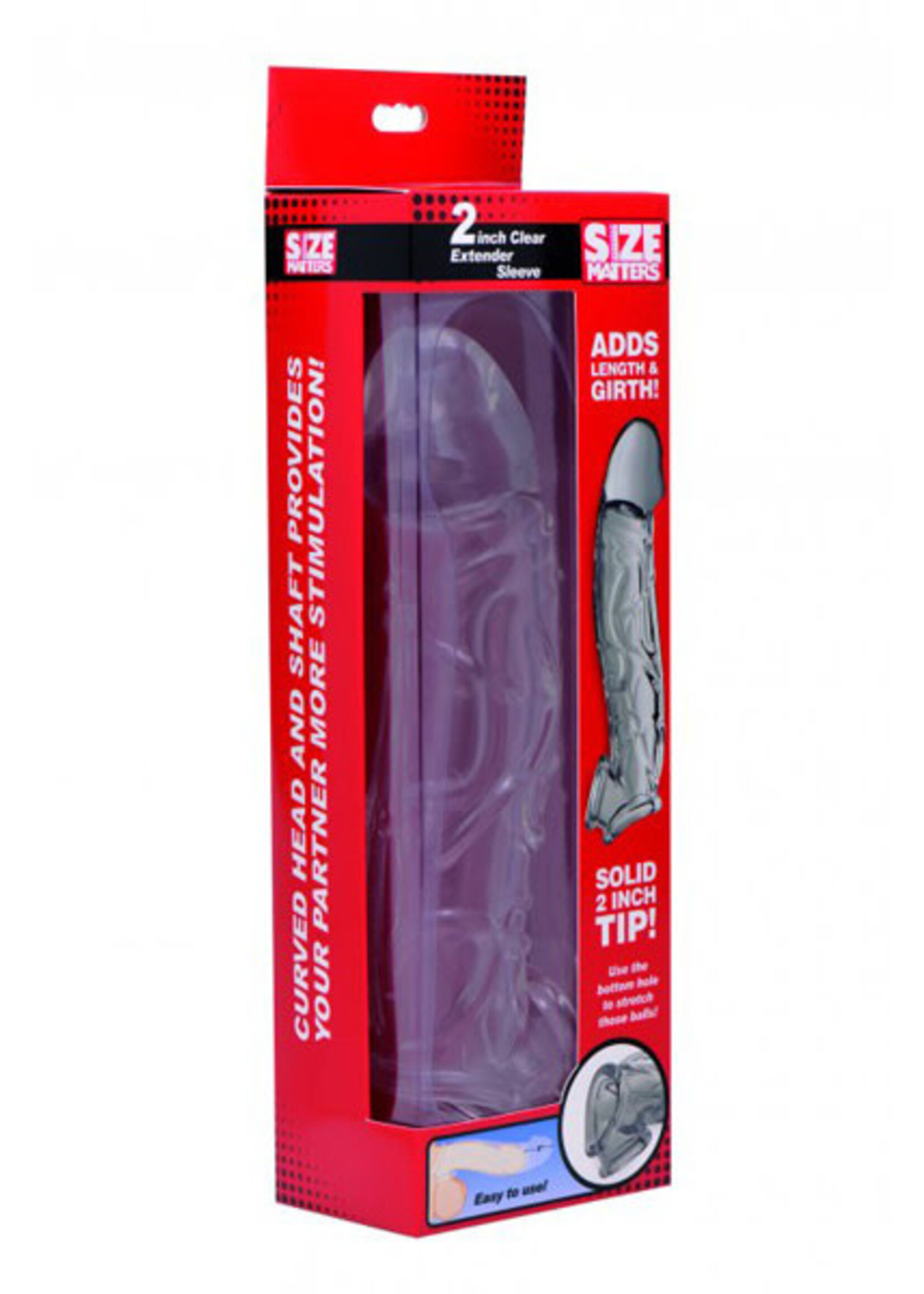 XR Brands Size Matters Size Matters Penis Extender Sleeve 2in - Clear