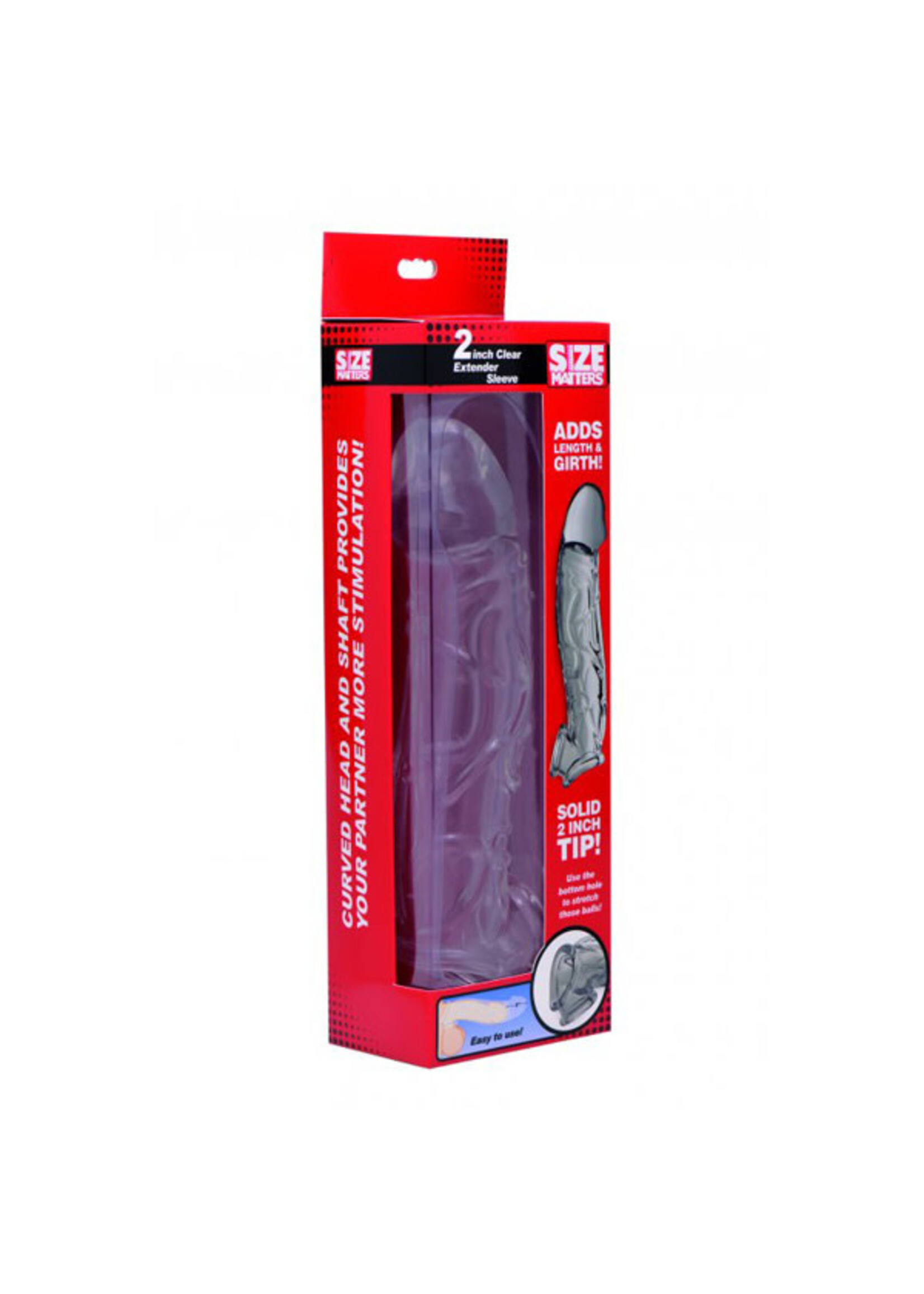 XR Brands Size Matters Size Matters Penis Extender Sleeve 2in - Clear