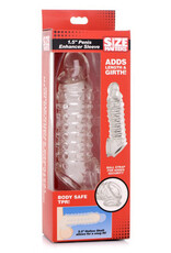 XR Brands Size Matters 1.5 Inch Penis Enhancer Sleeve - Clear