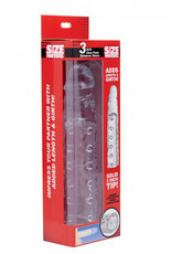 XR Brands Size Matters Size Matters 3 Inch Penis Enhancer Sleeve Clear 8.5 Inches
