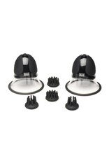 XR Brands Size Matters Size Matters 10X Rotating Rechargeable Silicone Nipple Suckers with 4 Attachments - Black/Clear