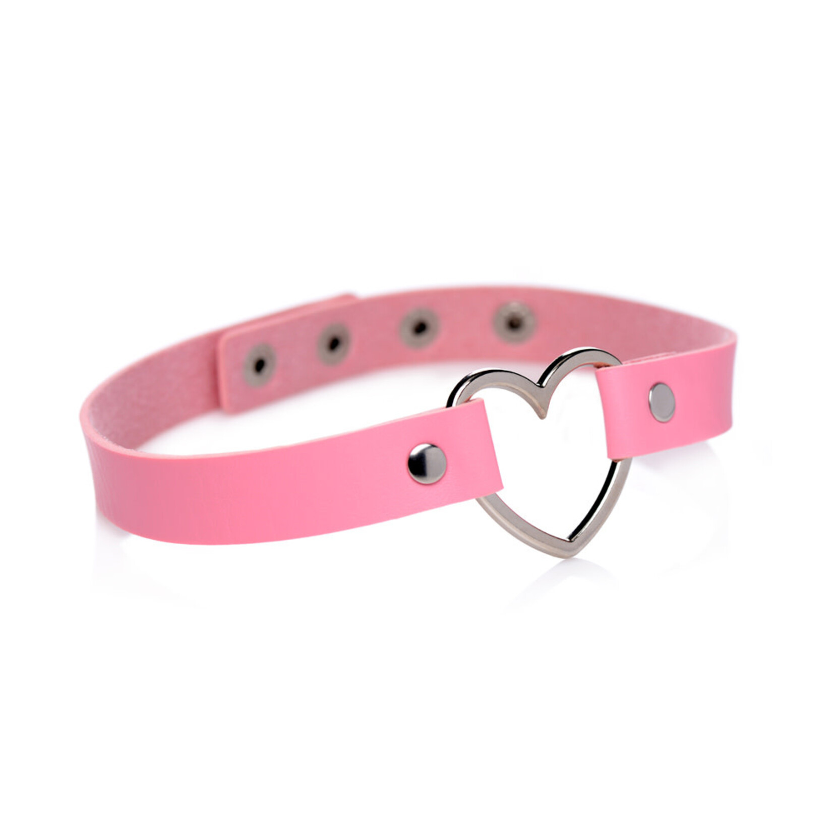 XR Brands Master Series Master Series Heart Choker Necklace - Pink