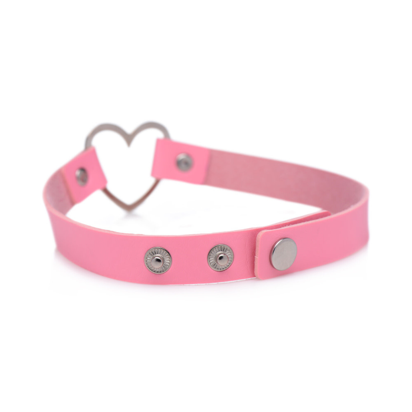 XR Brands Master Series Master Series Heart Choker Necklace - Pink