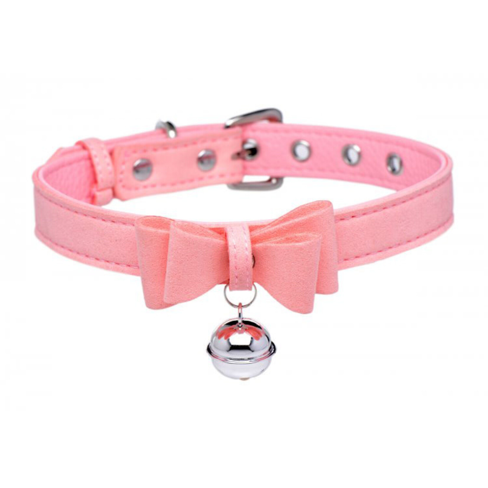 XR Brands Master Series Master Series Sugar Kitty Cat Bell Collar - Pink/Silver