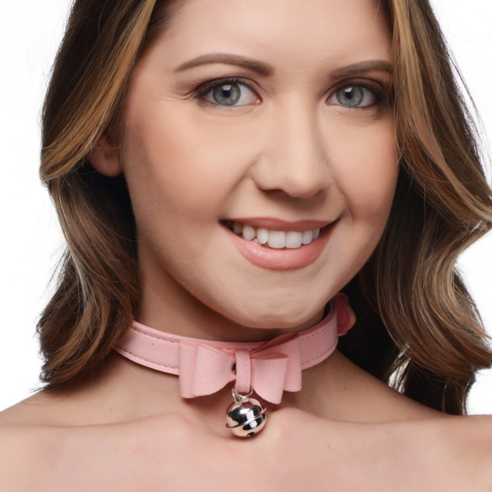 XR Brands Master Series Master Series Sugar Kitty Cat Bell Collar - Pink/Silver