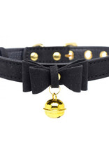 XR Brands Master Series Master Series Golden Kitty Cat Bell Collar - Black/Gold